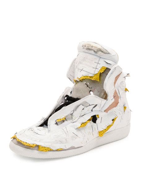 maison margiela destroyed sneakers|maison margiela sneakers high top.